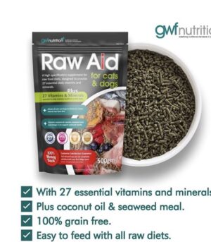 GWF Nutrition Raw Aid Supplement for Cats & Dogs 500gm Brand: GWF Nutrition