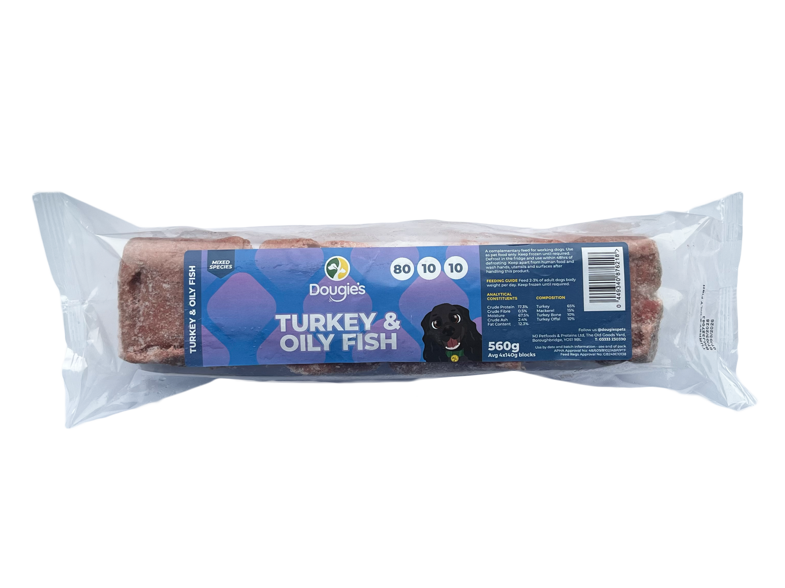 Dougies Turkey & Oily Fish 80/10/10 560g