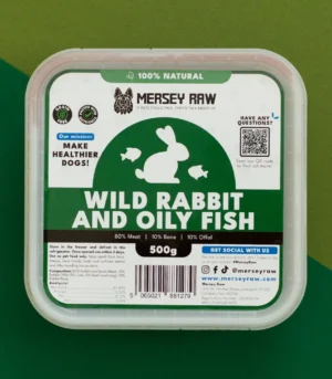 Wild Rabbit & Oily Fish Raw Dog Food - 500g