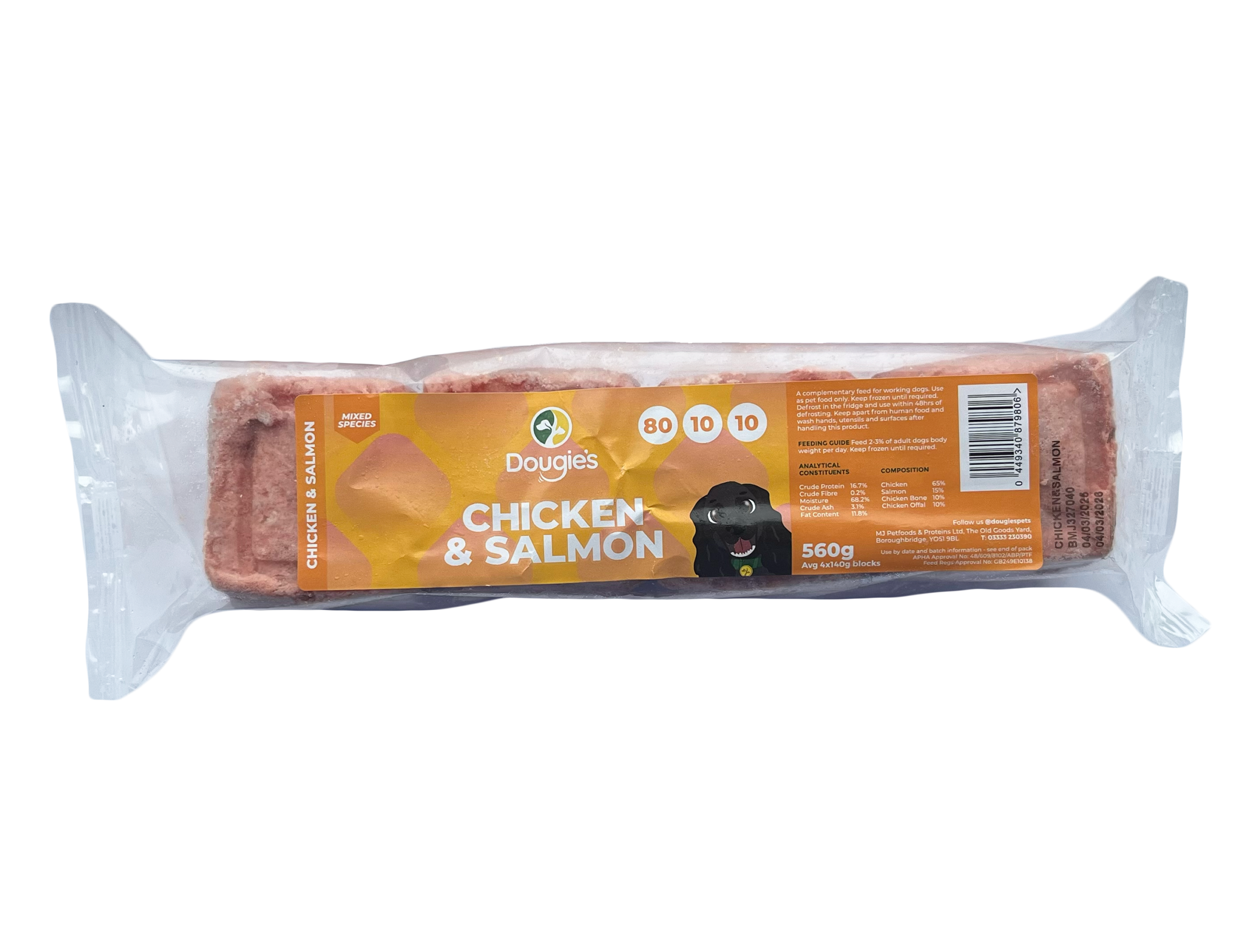 Dougies Chicken & Salmon 80/10/10 560g